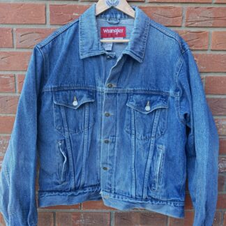 Vintage 90s Wrangler Hero Blue Denim Trucker Jacket Size L